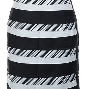 White House Black Market Monochrome Striped Pencil Skirt